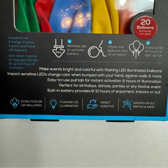 NWT. SMARTGEAR ~ 20 PIECE LIGHT UP LED BALLOONS - Picture 7 of 7
